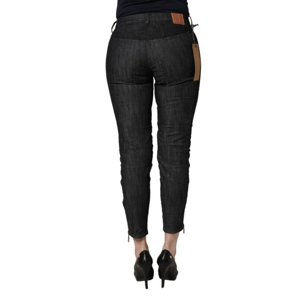 PLEIN SUD Black Cotton Mid Waist Skinny Denim Women's Jeans
